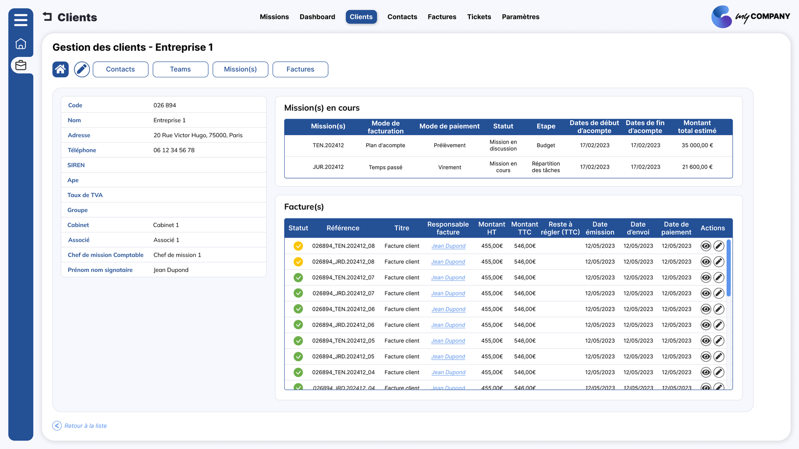 Clients - Gestion client 1